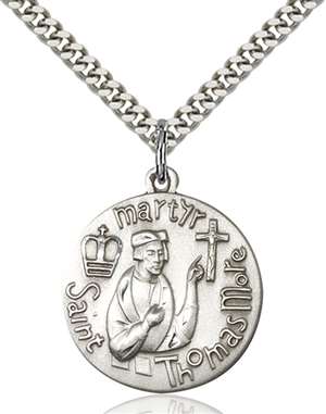 0957SS/24S <br/>Sterling Silver St. Thomas More Pendant