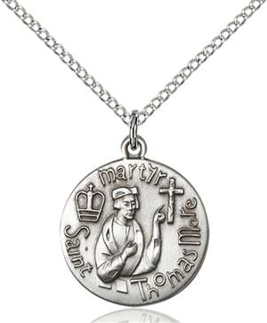 0958SS/18SS <br/>Sterling Silver St. Thomas More Pendant