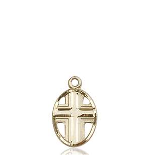 0977KT <br/>14kt Gold Cross Medal