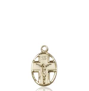 0978KT <br/>14kt Gold Crucifix Medal