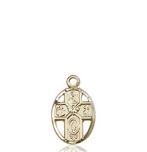 0980KT <br/>14kt Gold 5-Way Medal