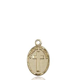 0981KT <br/>14kt Gold Friend In Jesus Cross Medal