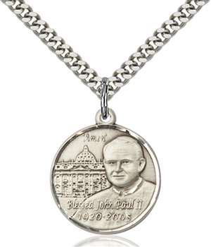 1003SS/24S <br/>Sterling Silver St. John Paul II Pendant