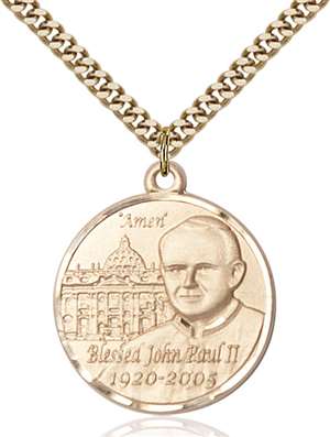 1013GF/24G <br/>Gold Filled St. John Paul II Pendant