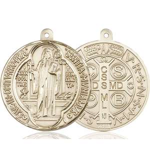 1057KT <br/>14kt Gold St. Benedict Medal