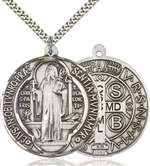 1057SS/24S <br/>Sterling Silver St. Benedict Pendant
