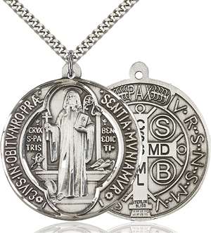 1057SS/24S <br/>Sterling Silver St. Benedict Pendant