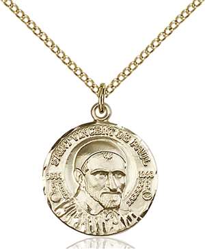 1155GF/18GF <br/>Gold Filled St. Vincent de Paul Pendant