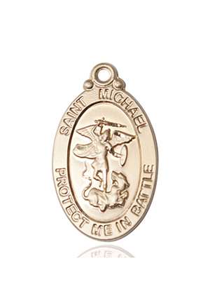 1171KT5 <br/>14kt Gold St. Michael Medal