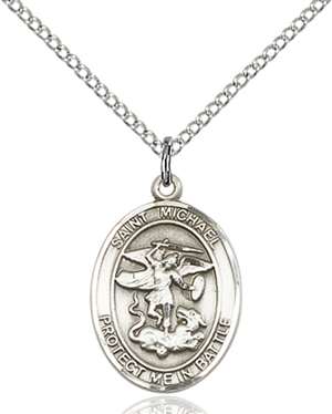 1172SS5/18SS <br/>Sterling Silver St. Michael the Archangel Pendant
