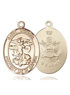 1173KT2 <br/>14kt Gold St. Michael Medal