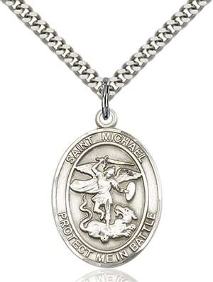 1173SS/24S <br/>Sterling Silver St. Michael Pendant
