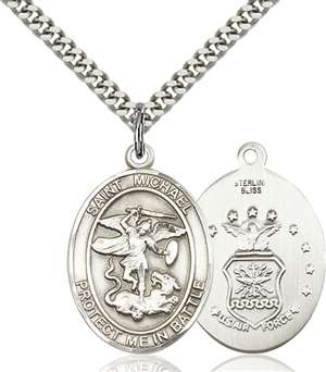1173SS1/24S <br/>Sterling Silver St. Michael Pendant