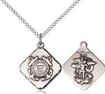 1180SS3/18SS <br/>Sterling Silver COAST GUARD DIAMOND Pendant