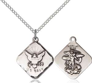 1180SS6/18SS <br/>Sterling Silver NAVY DIAMOND Pendant
