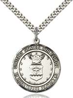 1182SS1/24S <br/>Sterling Silver AIR FORCE/ST. CHRISTOPHER Pendant