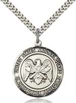 1182SS5/24S <br/>Sterling Silver NAT'L GUARD/ST. CHRISTOPHER Pendant