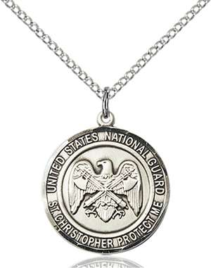 1183SS5/18SS <br/>Sterling Silver NAT'L GUARD/ST. CHRISTOPHER Pendant