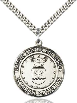 1184SS1/24S <br/>Sterling Silver AIR FORCE/ST. MICHAEL Pendant