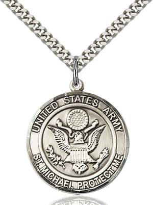 1184SS2/24S <br/>Sterling Silver ARMY/ST. MICHAEL Pendant