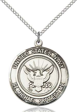 1184SS6/18SS <br/>Sterling Silver NAVY/ST. MICHAEL Pendant
