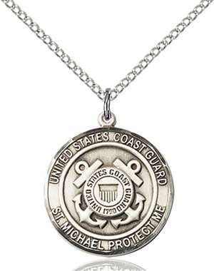 1185SS3/18SS <br/>Sterling Silver COAST GUARD/ST. MICHAEL Pendant