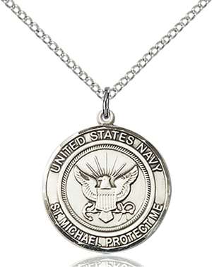 1185SS6/18SS <br/>Sterling Silver NAVY/ST. MICHAEL Pendant
