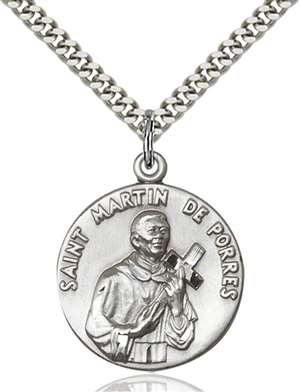 1196SS/24S <br/>Sterling Silver St. Martin de Porres Pendant