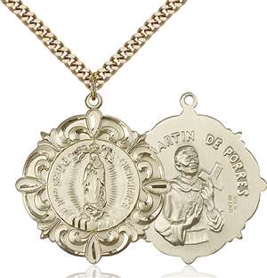 1197GF/24G <br/>Gold Filled O/L of Guadalupe / Martin de Porres Pe