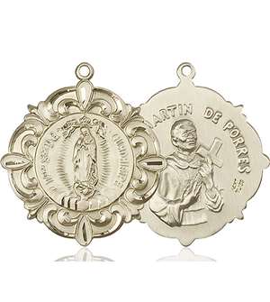 1197KT <br/>14kt Gold O/L of Guadalupe / Martin de Porres Meda
