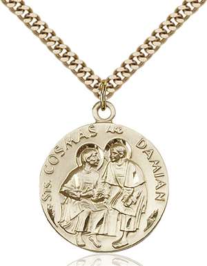 1368GF/24G <br/>Gold Filled Sts. Cosmos & Damian Pendant
