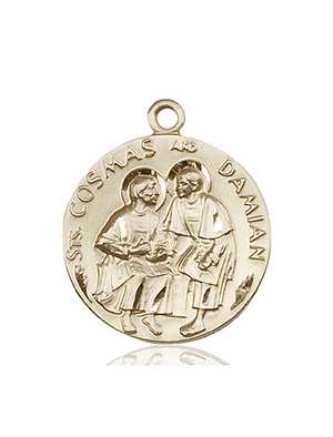 1368KT <br/>14kt Gold Sts. Cosmos & Damian Medal