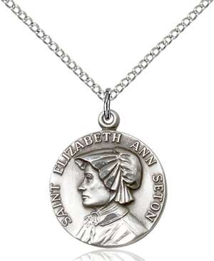 1464SS/18SS <br/>Sterling Silver St. Elizabeth Ann Seton Pendant