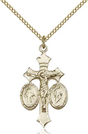 1485GF/18GF <br/>Gold Filled Jesus, Mary & Joseph Pendant
