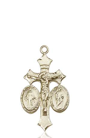1485KT <br/>14kt Gold Jesus, Mary & Joseph Medal
