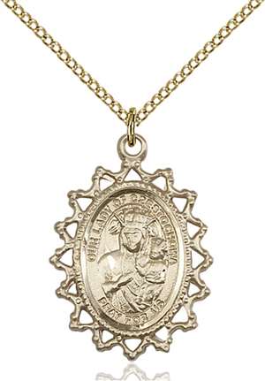 1619CZGF/18GF <br/>Gold Filled O/L of Czestochowa Pendant