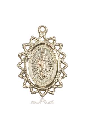 1619FKT <br/>14kt Gold O/L of Guadalupe Medal