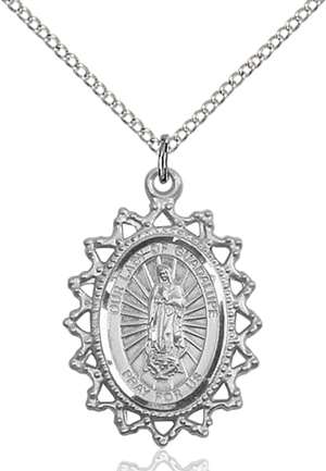 1619FSS/18SS <br/>Sterling Silver O/L of Guadalupe Pendant