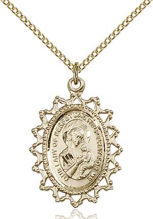 1619HGF/18GF <br/>Gold Filled O/L of Perpetual Help Pendant
