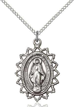 1619MSS/18SS <br/>Sterling Silver Miraculous Pendant