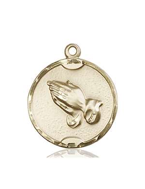 1629KT <br/>14kt Gold Praying Hands Medal
