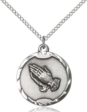 1629SS/18SS <br/>Sterling Silver Praying Hands Pendant