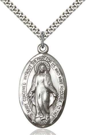 1653SS/24S <br/>Sterling Silver Miraculous Pendant