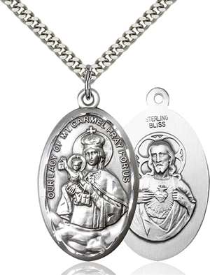 1656SS/24S <br/>Sterling Silver O/L of Mount Carmel Pendant