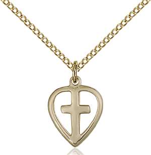 1709GF/18GF <br/>Gold Filled Heart / Cross Pendant