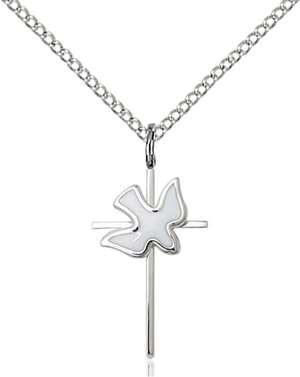 1812WSS/18SS <br/>Sterling Silver Cross / Holy Spirit Pendant
