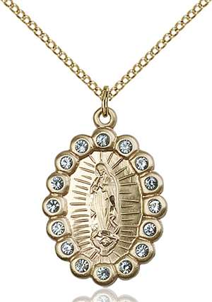 2009FAGF/18GF <br/>Gold Filled O/L of Guadalupe Pendant