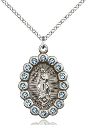 2009FASS/18SS <br/>Sterling Silver O/L of Guadalupe Pendant