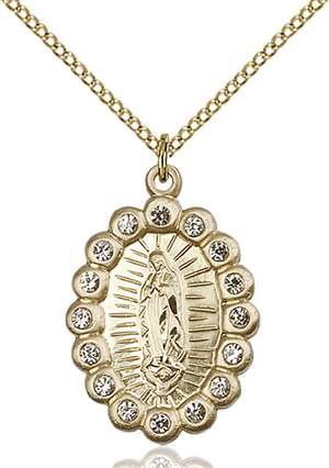 2009FCGF/18GF <br/>Gold Filled O/L of Guadalupe Pendant
