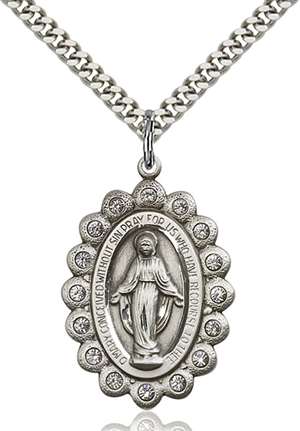 2010CSS/24S <br/>Sterling Silver Miraculous Pendant